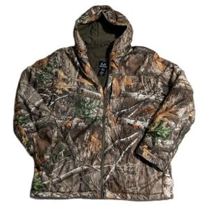 Realtree EDGE Camo Insulated Hunting Jacket Mens M 3M Thinsulate Hooded Coat